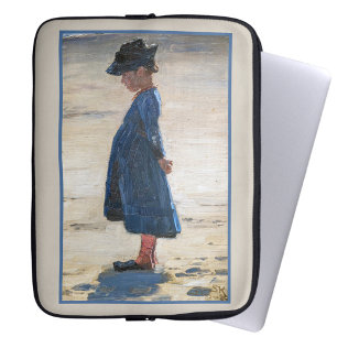Kroyer - Little Girl op Skagen Beach Laptop Sleeve