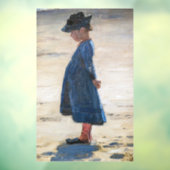 Kroyer - Little Girl op Skagen Beach Raamsticker (Vel 3)