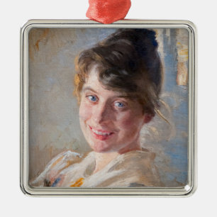 Kroyer - Portret van de vrouw van de kunstenaar Ma Metalen Ornament