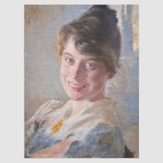 Kroyer - Portret van de vrouw van de kunstenaar Ma Tissuepapier