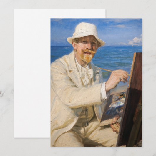 Kroyer - Self-Portreit in Skagen Beach Bedankkaart (Voorkant / Achterkant)