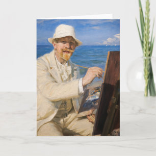 Kroyer - Self-Portreit in Skagen Beach Kaart
