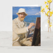 Kroyer - Self-Portreit in Skagen Beach Kaart (Gele Bloem)