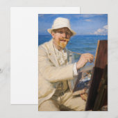 Kroyer - Self-Portreit in Skagen Beach Kaart (Voorkant / Achterkant)