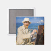 Kroyer - Self-Portreit in Skagen Beach Magneet (Voorkant / Achterkant)