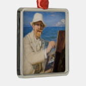 Kroyer - Self-Portreit in Skagen Beach Metalen Ornament (Rechts)