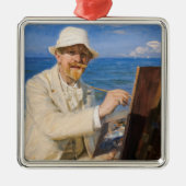 Kroyer - Self-Portreit in Skagen Beach Metalen Ornament (Voorkant)
