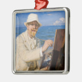 Kroyer - Self-Portreit in Skagen Beach Metalen Ornament (Links)