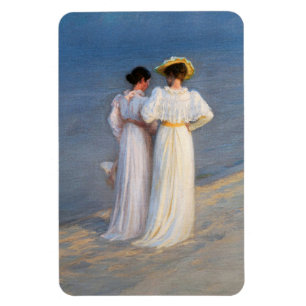 Kroyer - Summer Evening on Skagen Beach Closeup Magneet