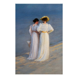 Kroyer - Summer Evening on Skagen Beach Closeup Perfect Poster