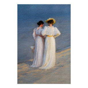 Kroyer - Summer Evening on Skagen Beach Closeup Perfect Poster