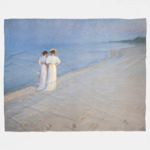Kroyer - Summer Evening on Skagen Beach Fleece Deken