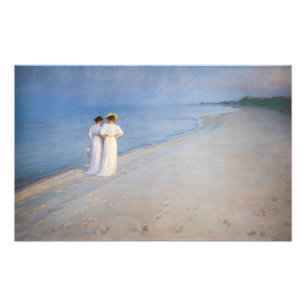 Kroyer - Summer Evening on Skagen Beach Foto Afdruk