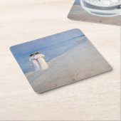 Kroyer - Summer Evening on Skagen Beach Kartonnen Onderzetters (Schuin)