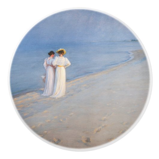 Kroyer - Summer Evening on Skagen Beach Keramische Knop (Voorkant)