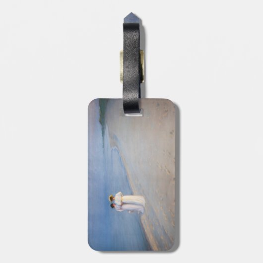 Kroyer - Summer Evening on Skagen Beach - QR-code Bagagelabel (Achterkant verticaal)