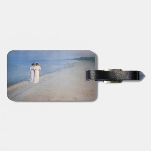 Kroyer - Summer Evening on Skagen Beach - QR-code Bagagelabel (Achterkant horizontaal)