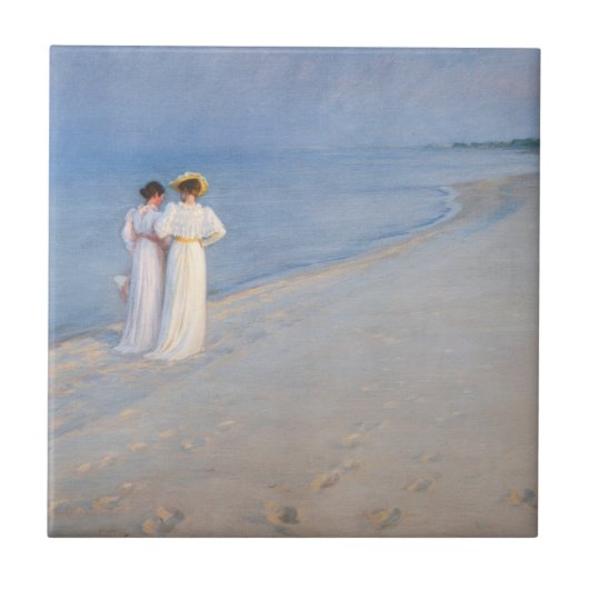 Kroyer - Summer Evening on Skagen Beach Tegeltje (Voorkant)