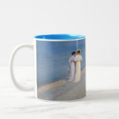 Kroyer - Summer Evening on Skagen Beach Tweekleurige Koffiemok (Links)
