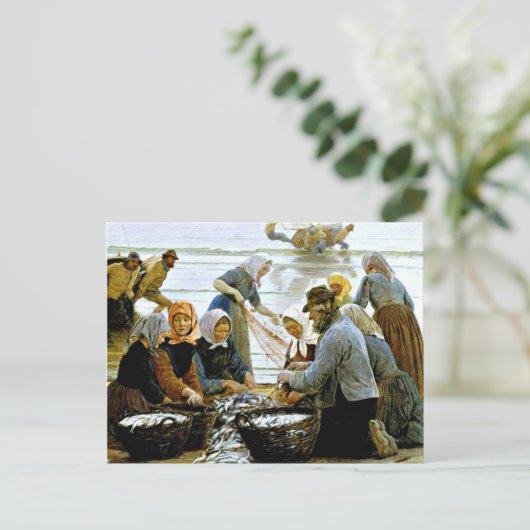 Kroyer - Vrouwen en vissers in Hornbaek Briefkaart (Staand voorkant)