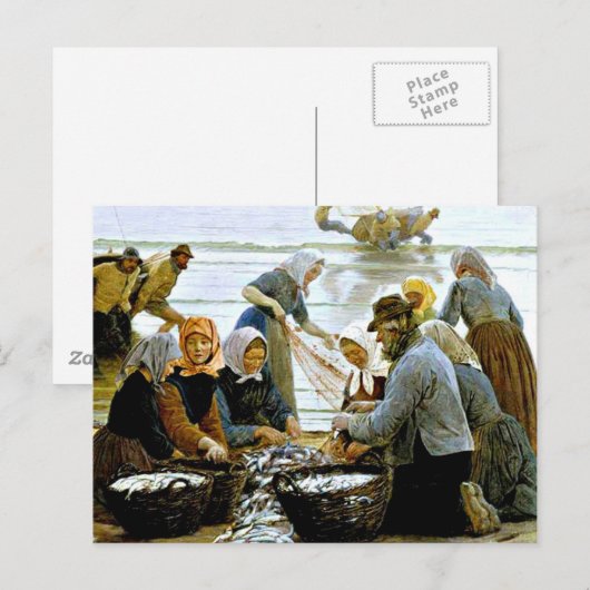 Kroyer - Vrouwen en vissers in Hornbaek Briefkaart (Voorkant / Achterkant)