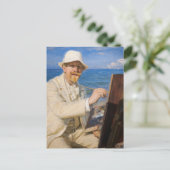 Kroyer - Zelfportret op het strand van Skagen Briefkaart (Staand voorkant)