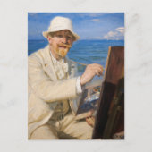 Kroyer - Zelfportret op het strand van Skagen Briefkaart (Voorkant)