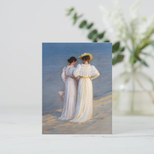 Kroyer - Zomeravond op het strand van Skagen Close Briefkaart (Staand voorkant)