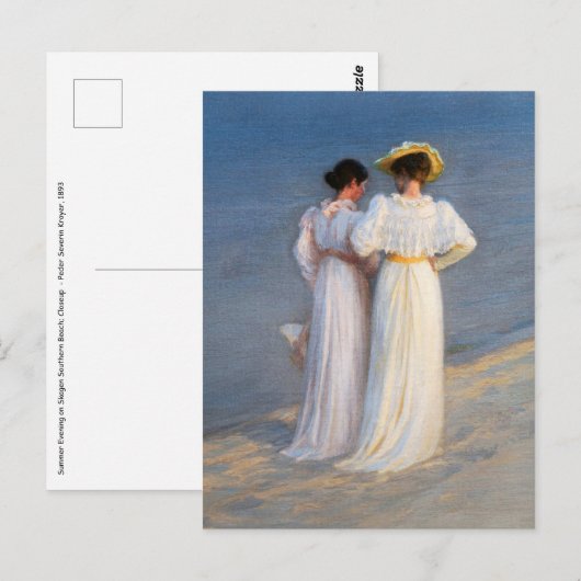 Kroyer - Zomeravond op het strand van Skagen Close Briefkaart (Voorkant / Achterkant)