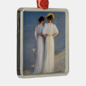 Kroyer - Zomeravond op het strand van Skagen Close Metalen Ornament (Rechts)