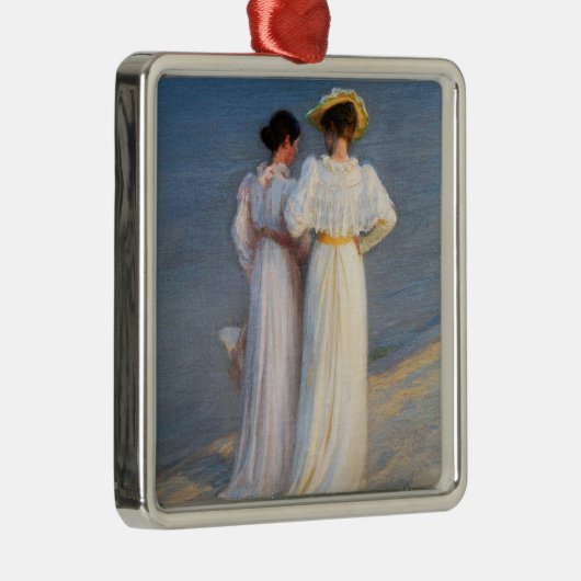 Kroyer - Zomeravond op het strand van Skagen Close Metalen Ornament (Rechts)