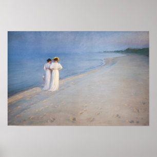 Kroyer - Zomeravond op het strand van Skagen Poster