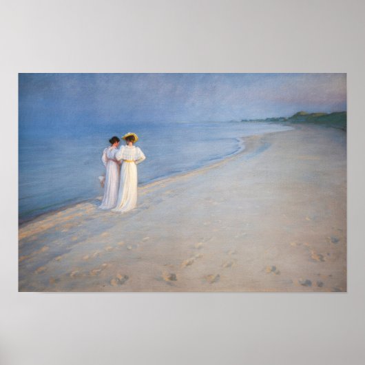 Kroyer - Zomeravond op het strand van Skagen Poster (Voorkant)