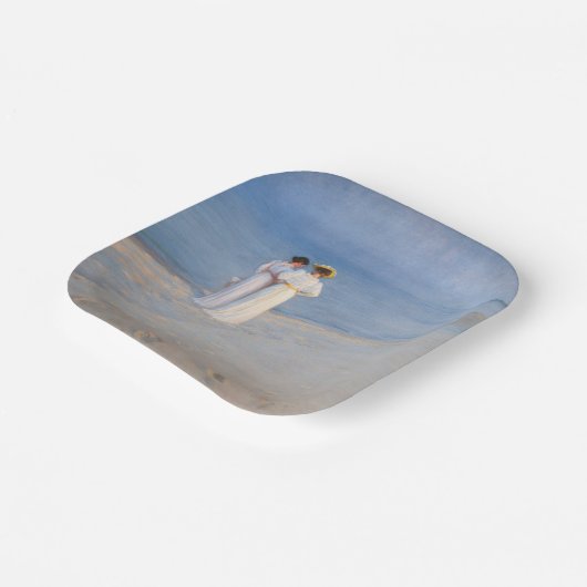 Kroyer - Zomeravond op Skagen Beach Papieren Bordje (Gebogen)