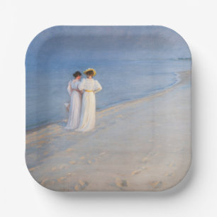 Kroyer - Zomeravond op Skagen Beach Papieren Bordje