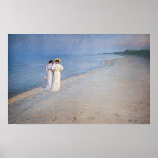 Kroyer - Zomeravond op Skagen Beach Poster (Voorkant)