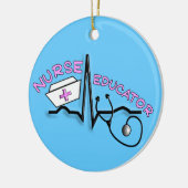 KRS-ontwerpkerstversiering voor verpleegkundigen Keramisch Ornament (Links)