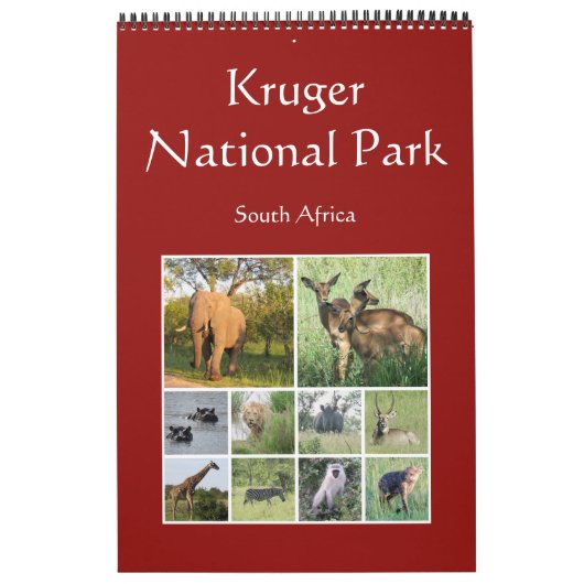 Kruger Afrikaanse safari Kalender (Hoes)