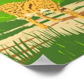 Kruger Nationaal Park Serval Reizen Kunst Vintage Poster (Hoek)