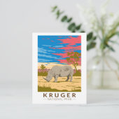 Kruger Nationaal Park Witte neushoorn Reiskunst Briefkaart (Staand voorkant)