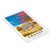 Kruger Nationaal Park Witte neushoorn Reiskunst Magneet (Rechterzijde)