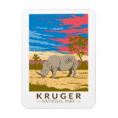 Kruger Nationaal Park Witte neushoorn Reiskunst Magneet (Verticaal)