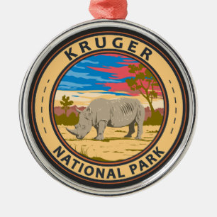 Kruger Nationaal Park Witte neushoorn Reiskunst Metalen Ornament