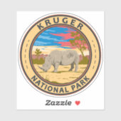 Kruger Nationaal Park Witte neushoorn Reiskunst Sticker (Vel)