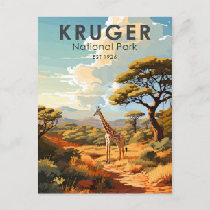 Kruger Nationaal Park Zuid-Afrika Giraffe Vintage Briefkaart