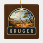Kruger Nationaal Park Zuid-Afrika Giraffe Vintage Keramisch Ornament<br><div class="desc">Kruger vector artwork ontwerp. Kruger National Park,  in het noordoosten van Zuid-Afrika,  is een van de grootste wildreservaten van Afrika. De grote dichtheid van wilde dieren omvat de Big 5: leeuwen,  luipaarden,  neushoorns,  olifanten en buffels.</div>