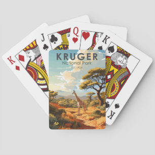 Kruger Nationaal Park Zuid-Afrika Giraffe Vintage Pokerkaarten