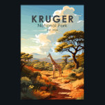 Kruger Nationaal Park Zuid-Afrika Giraffe Vintage Poster<br><div class="desc">Kruger vector artwork ontwerp. Kruger National Park,  in het noordoosten van Zuid-Afrika,  is een van de grootste wildreservaten van Afrika. De grote dichtheid van wilde dieren omvat de Big 5: leeuwen,  luipaarden,  neushoorns,  olifanten en buffels.</div>