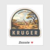 Kruger Nationaal Park Zuid-Afrika Giraffe Vintage Sticker (Vel)