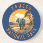 Kruger Nationaal Park Zuid-Afrika Olifant Retro Zandsteen Onderzetter<br><div class="desc">Kruger vector artwork ontwerp. Kruger National Park,  in het noordoosten van Zuid-Afrika,  is een van de grootste wildreservaten van Afrika. De grote dichtheid van wilde dieren omvat de Big 5: leeuwen,  luipaarden,  neushoorns,  olifanten en buffels.</div>